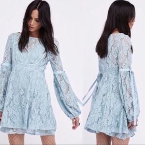NWT Free People Ruby Ballon Sleeve Lace Mini Dress.-DA8